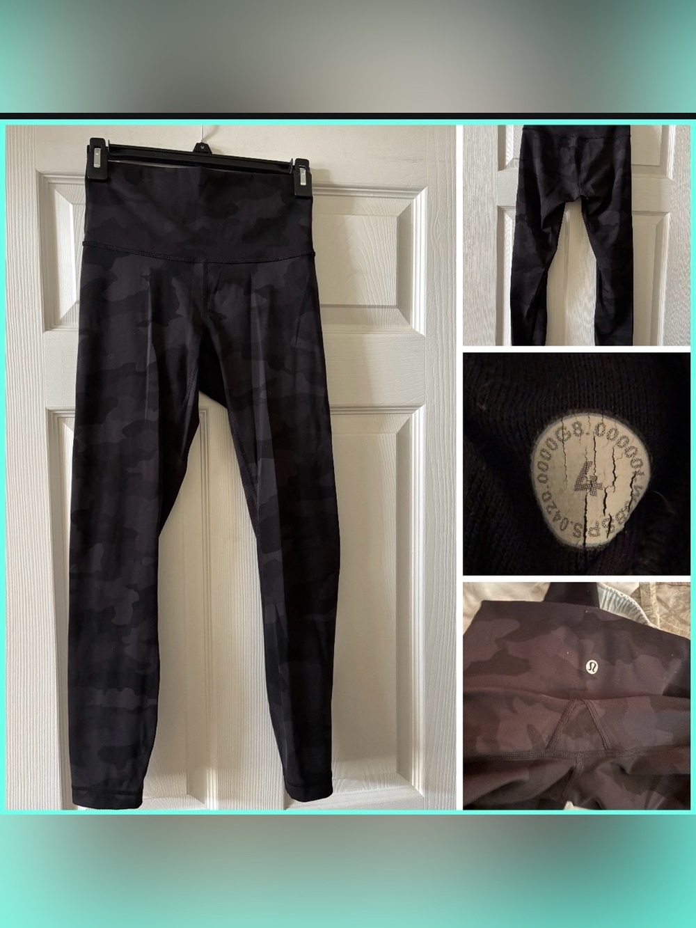 lululemon WunderTrain Black Camo High-Rise Leggings 25”